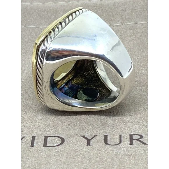 $3250 DAVID YURMAN 18K GOLD SS DIAMOND ALBION EXTRA LARGE LEMON QUARTZ R… - Picture 8 of 16